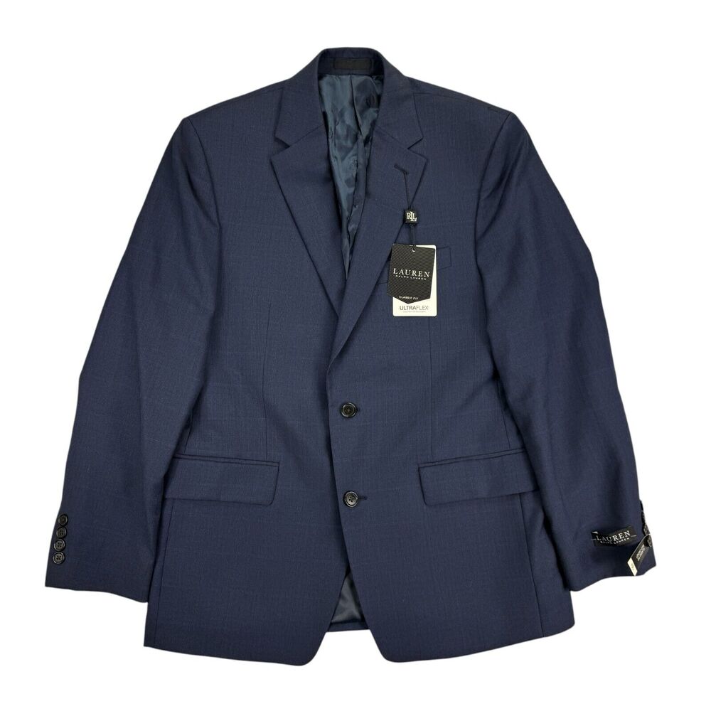 Lauren Ralph Lauren Mens UltraFlex Lattimore Classic Fit Suit Jacket Navy 40R